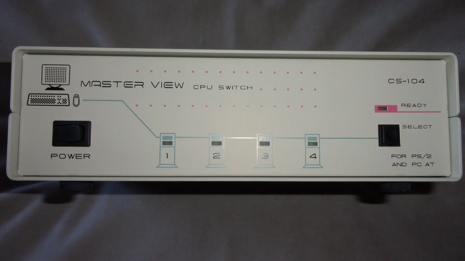 Master View CS-104 4 port KVM switch PS/2 AT Vintage