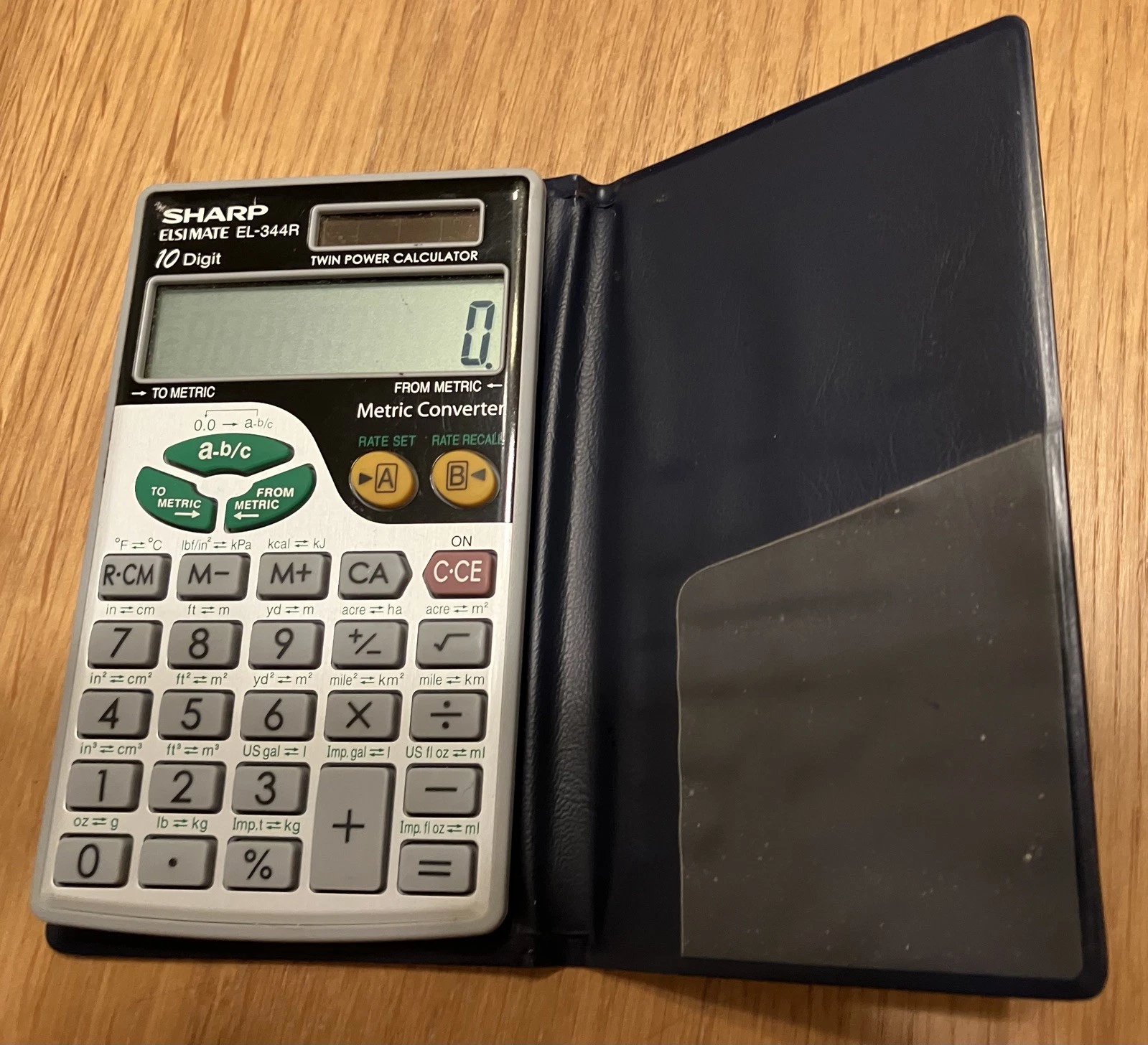 Sharp Elsimate EL-344 Solar Calculator Metric Converter